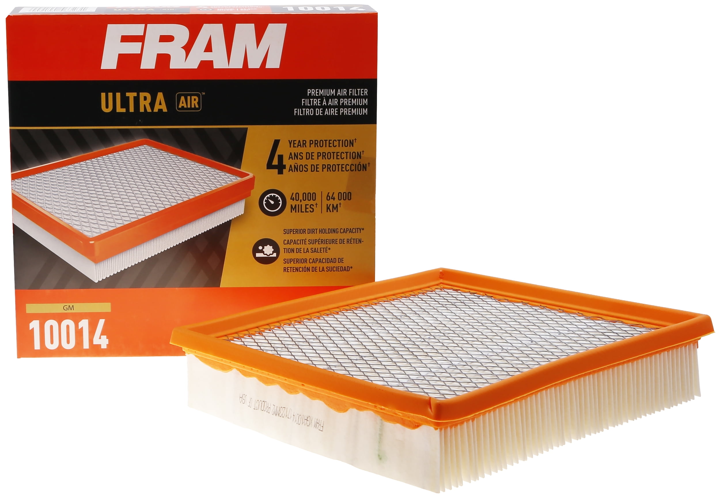(2 pack) FRAM Ultra Premium 40,000 Mile Air Filter, 10014 for Select GM Vehicles