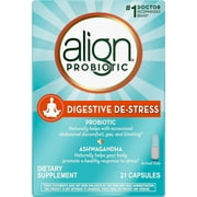 Align Probiotic, Digestive De-stress, Probiotic for Women and Men with Ashwagandha, Helps with a Healthy Response to Stress, Gluten Free, Soy Free, Vegetarian, 21 Capsules