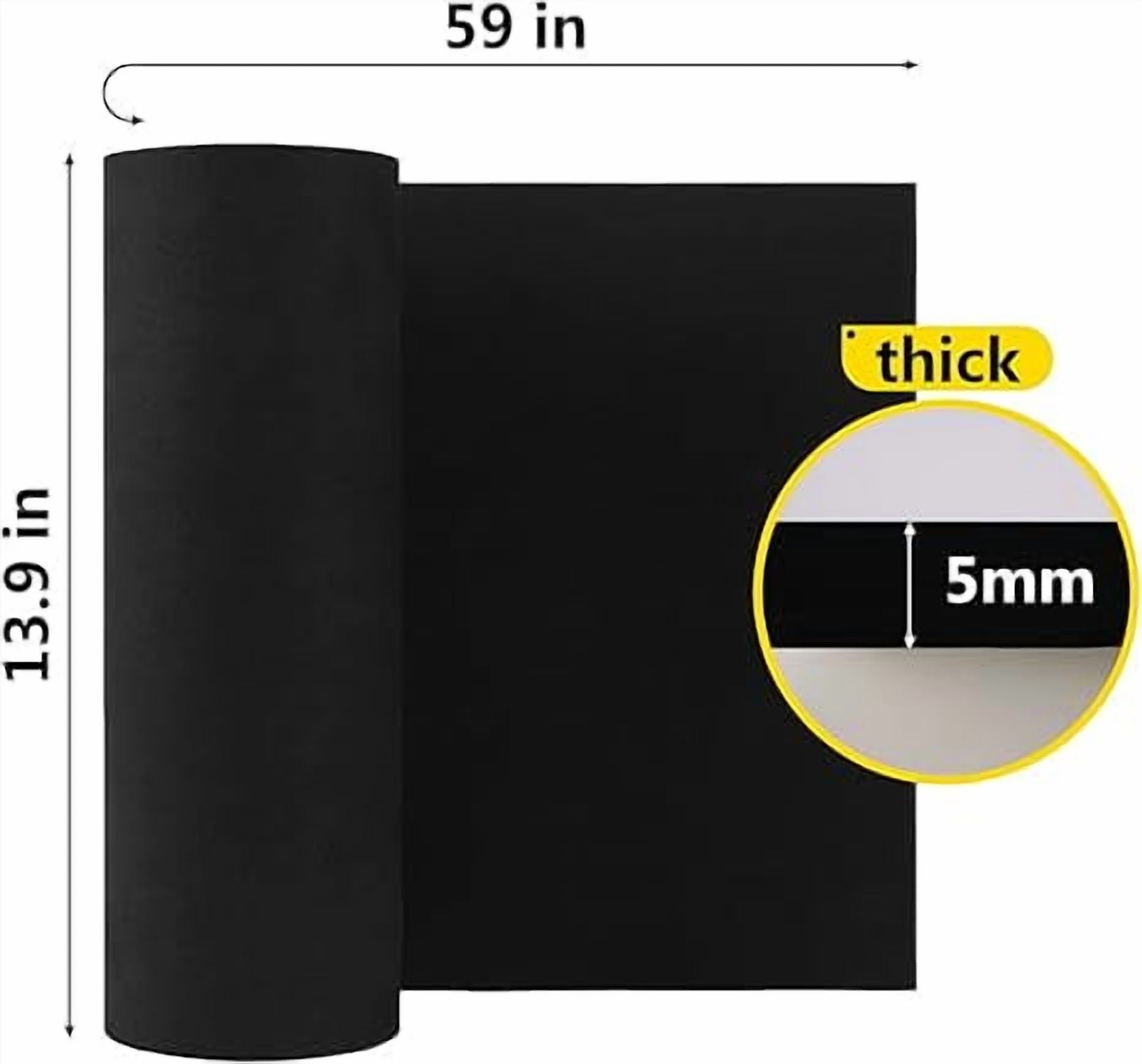 2-Pack 2mm EVA Foam roll, 1mm-10mm Black Cosplay Foam Sheets, 49"x13.5" Foam Papper for Halloween Costume, Crafts, DIY Projects with High Density 86kg/m3 (2PCS 2mm Black)