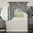 thumbnail image 4 of VHC Brands Annie Buffalo Check Curtain, Prairie Swag Set 36x36x18, Black, 4 of 7