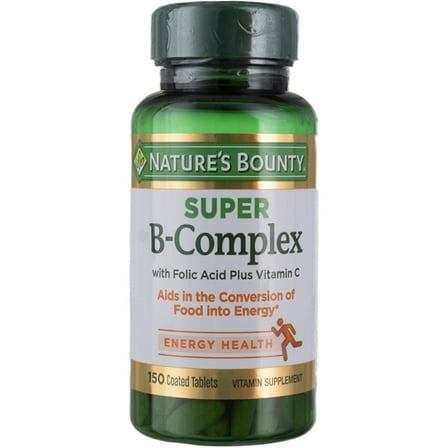 6 Pack Nature's Bounty Super B-complex with Folic Acid Plus Vitamin C 150 Each