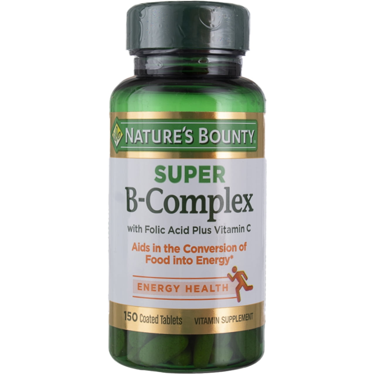 Nature's Bounty B-Complex with Folic Acid Plus Vitamin C, Tablets 150 ea (Pack of 3)