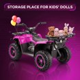 thumbnail image 5 of VIBESPARK 24V Ride on ATV for Kids Ages 3-6, 200W Four Wheeler Quad with 3.2 mph Max Speed, Colorful LED Lights, Music, 2 Storage Spaces, Ride On Toys for Boys Girls, Pink, 5 of 7