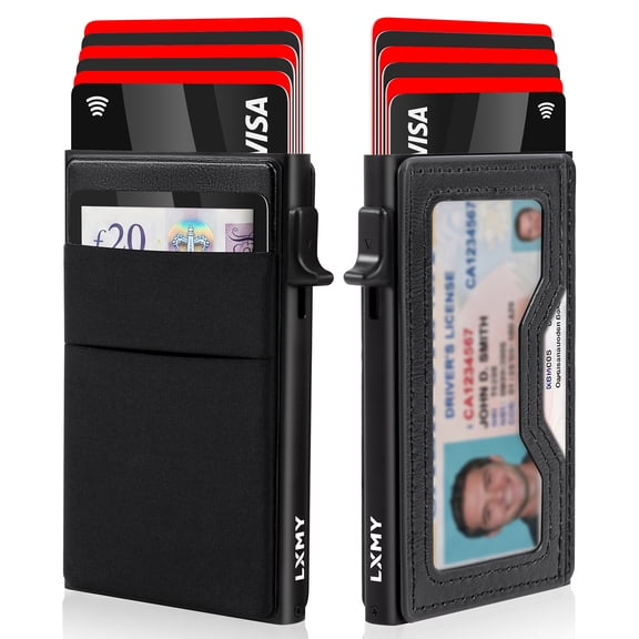 Mens Card Holder Wallet,Credit Card Holder RFID Blocking,Pop Up Card Wallet