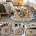 thumbnail image 5 of Boho Tribes Round Area Rug 3.3 FT, Non Slip Small Entryway Kitchen Mat, Vintage Southwest Tribal Modern Art Washable Soft Circular Rug Non-Shedding Door Mat for Bathroom Playroom Kids Room, 5 of 9