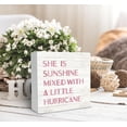 thumbnail image 3 of Zomyto 5"x5" She is Sunshine Mixed with a Little Hurricane Boho White Wood Box Sign Desk Decor,Inspirational Wooden Box Decor, 3 of 6