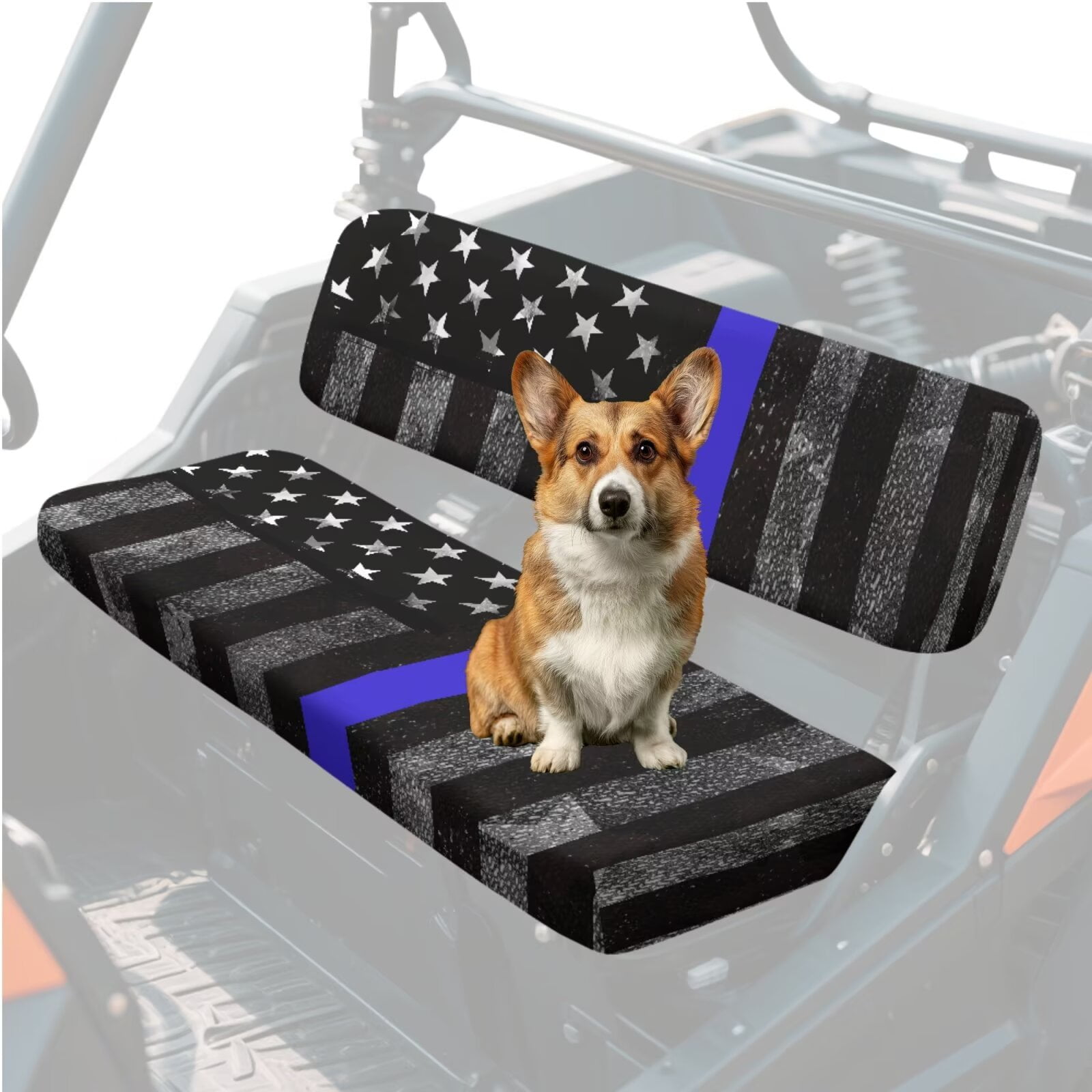 Yuyamidu American Flag UTV Seat Covers Bench Seat Cover and Backrest Cover 4 Wheeler Accessories Compatible with Kawasaki Mule 3000 3010 3020 4000 4010 (2001-2023 2025)
