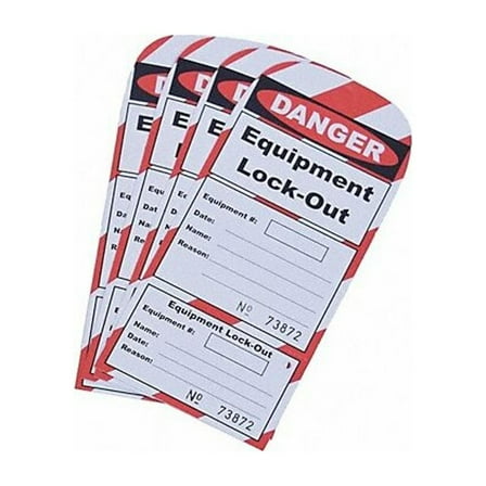 Replacement Lockout Tags, Paper, Red/White, PK25