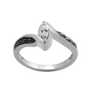 1/10 Carat T.W. Black and White Diamond Promise Ring in Sterling Silver