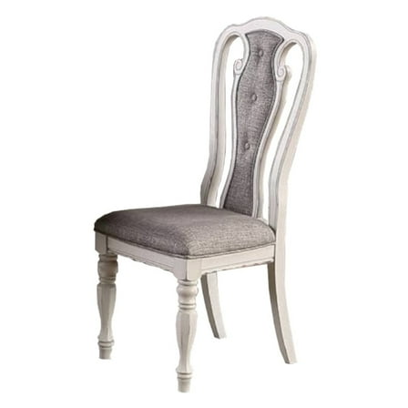Newboti Furniture Set of 2 Dining Chairs Grey Upholstered Tufted unique Design Chairs Back Cushion Seat Dining Room 09225