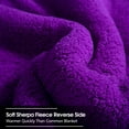 thumbnail image 4 of NC Sherpa Borrego Blanket 3 Piece, Flannel Fleece Blanket Set, King 79"x91", Purple, 4 of 6
