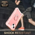 thumbnail image 4 of Dteck Case for iPhone 14 6.1-inch,Shockproof Rugged Rubber Armor 3-Layer Protection iPhone Case Hybrid Hard PC Back with Ring Holder Kickstand Cover,Rosegold, 4 of 7