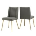 thumbnail image 6 of Ember Interiors Ponce Gold Finished Metal Fabric Upholstered Dining Chairs, Set of Two, Dark Grey, 6 of 11
