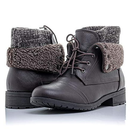 

Bellmora Patty-01 Women s Combat Ankle Bootie Hiking Boot with Rugged Low Heel