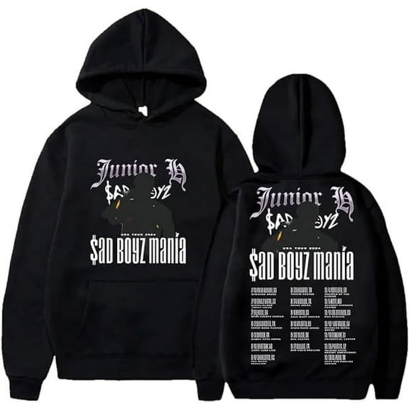 Junior H Sad Boyz Mania Tour 2024 Hoodie Merch Winter For Women/Men Long Sleeve Sweatshirt Rapper Pullover Streetwear