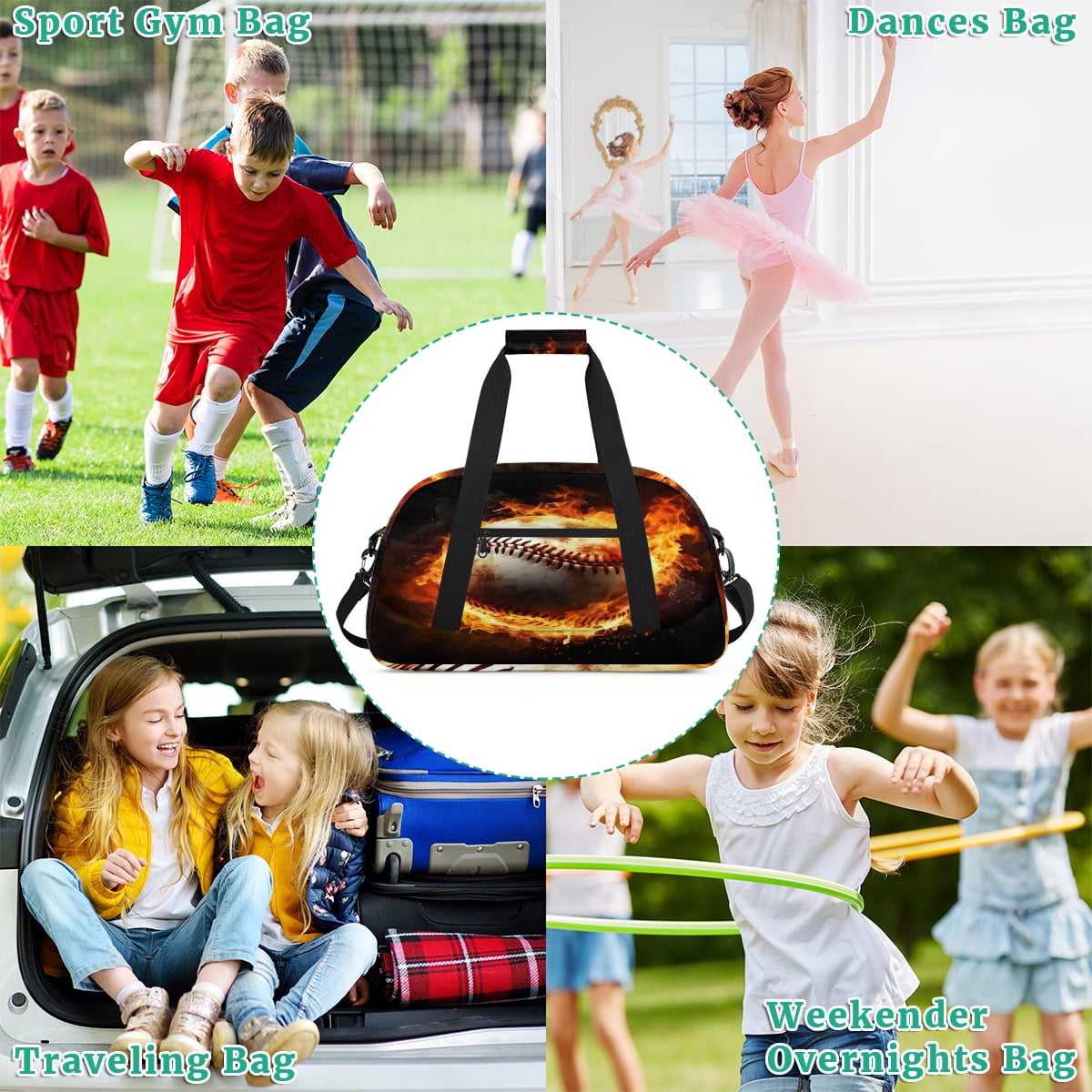 Qzjjjmy Rugby Bag for Boys Sport Duffel Bag Kids Men Gym Bag Travel Duffle Bag
