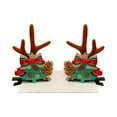 thumbnail image 1 of Diadema navideña con astas de reno y pinzas para el pelo para mujeres y niñas, decoraciones navideñas con purpurina para fiestas de cosplay., 1 of 4