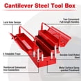 thumbnail image 2 of Caja de herramientas WORKPRO de metal plegable de 18 pulgadas, color rojo, 2 of 9