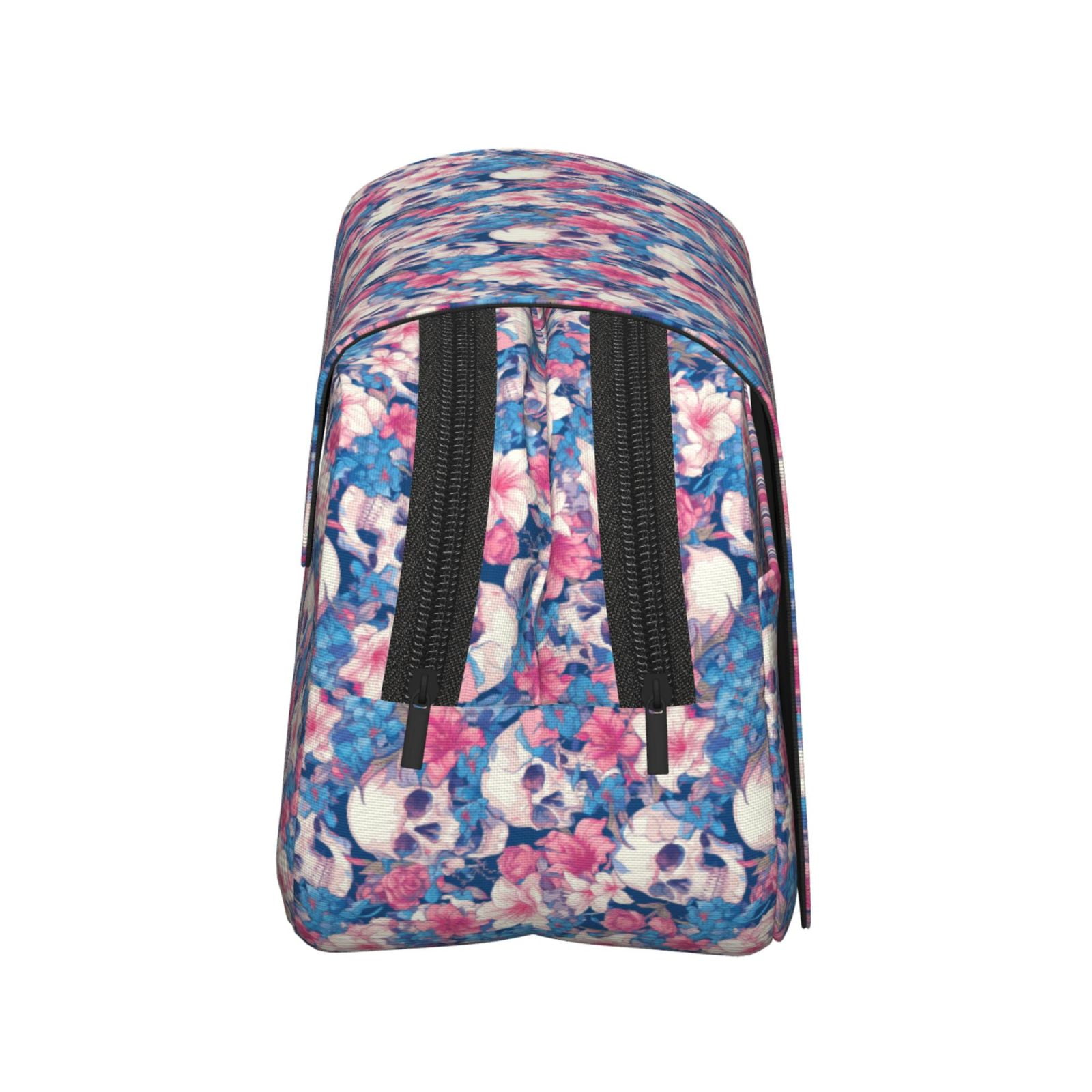 Rateoe Skull Pattern Double Clamshell Pen Case, Storage Organizer with Two Zipper Compartments– Holds Up to 50 Pencils & Pens