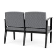 thumbnail image 3 of Amherst Wood Reception Waiting 2 Seat Tandem Seating / Black Wood / Gray, 3 of 5