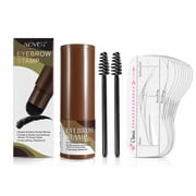 Aliver Eyebrow Stencil Kit One Step Eyebrow Stamp Shaping Set, Medium Brown