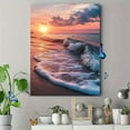 thumbnail image 4 of Sunset Beach Wave Decorative Painting/Canvas Art， Perfect for Living Room， Bedroom，Serene Ocean Scenery Wall Art., 4 of 8