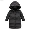thumbnail image 2 of Liyamei Kids Long Hooded Padded Jacket with Zipper for Winter Cold Weather Size 3-4 Years, 2 of 7