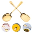 thumbnail image 4 of 2 cucharas de acero inoxidable para servir, cucharas tipo pala, cucharas con mango largo, utensilios para servir en restaurantes, 4 of 7