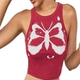 thumbnail image 3 of Femmes Débardeurs Sans Manches Col Papillon Graphique Casual Été Chemises Top, 3 of 7
