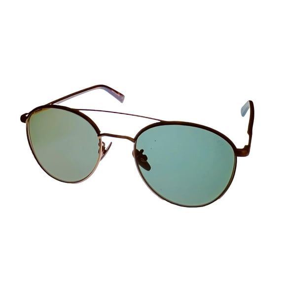 John Varvatos Mens Gold Tortoise Round Metal Sunglass, Green Lens V518