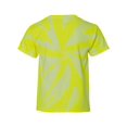 thumbnail image 3 of Gildan Tie Dye 68B Youth Neon One-Color Pinwheel Tee Shirt - Neon Yellow, Small, 3 of 3