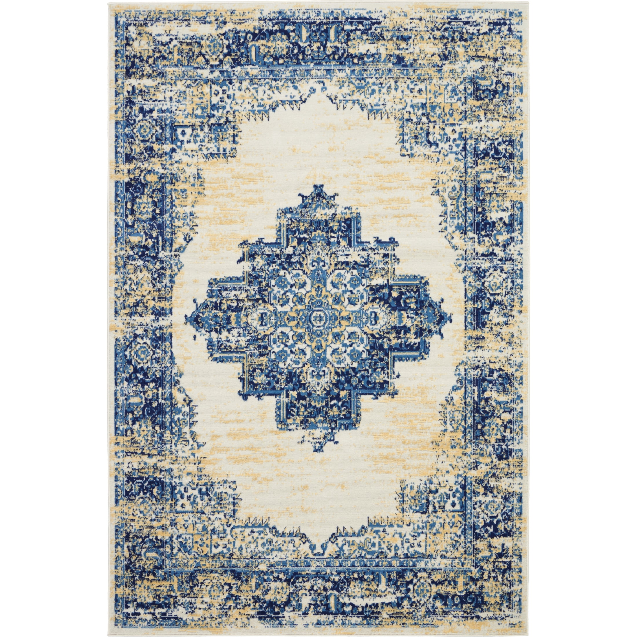 Nourison Grafix Persian White 6' x 9' Area Rug, (6x9)