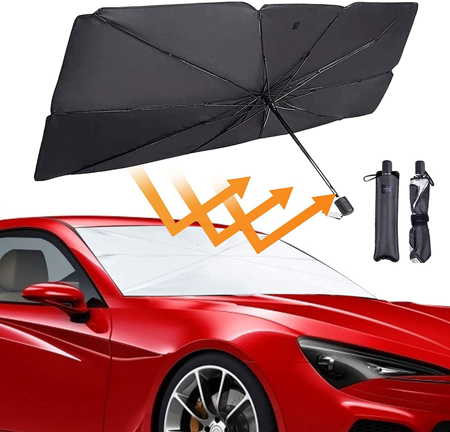Cheap Car Windshield Sun Shade Umbrella, Foldable Car Front Window Sunshade  Umbrella 55X31.5