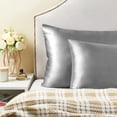 thumbnail image 5 of Satin Pillowcase for Hair and Skin, Silk Satin Pillowcase 2 Pack, Pillow Cases Set of 2, Silky Pillow Cover with Envelope Closure (20x26" Grey), 5 of 5