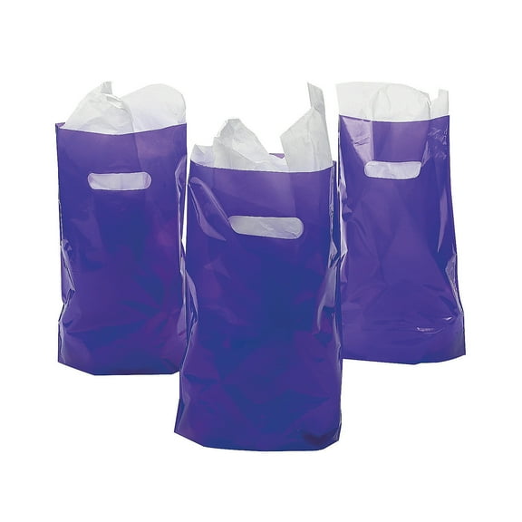 Purple Plastic Bags (50Pc) - Party Supplies - 50 Pieces