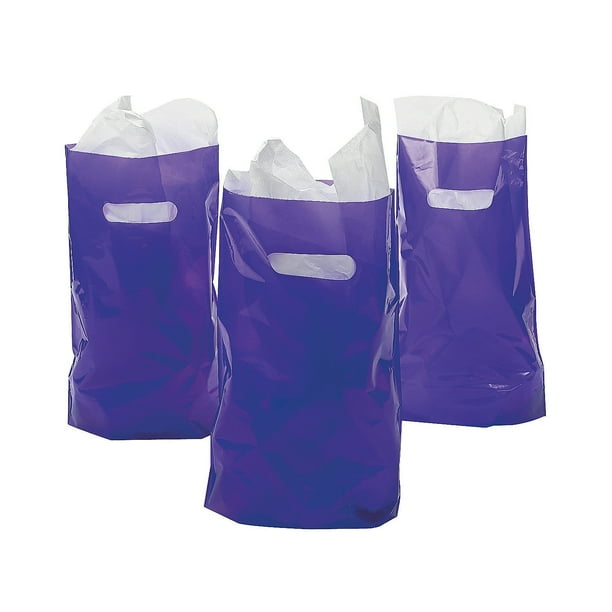 Purple Plastic Bags (50Pc) Party Supplies 50 Pieces