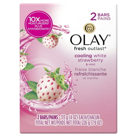 Olay Fresh Outlast Cooling White Strawberry and Mint Beauty Bar - 4oz - [3 packs of 2]