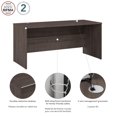 thumbnail image 3 of Bestar Ridgeley 65W Desk Shell in medium gray maple, 3 of 5