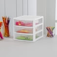 thumbnail image 3 of Sterilite Small 3 Drawer Unit, Countertop Organizer, Clear Storage Solution for Desks, Countertops, and Shelves, White, 3 of 12