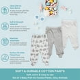 thumbnail image 6 of Spasilk Baby Boys' Cotton Pull on Footed Pants, Pack of 3, Gray Animals, 9 Months, 6 of 7