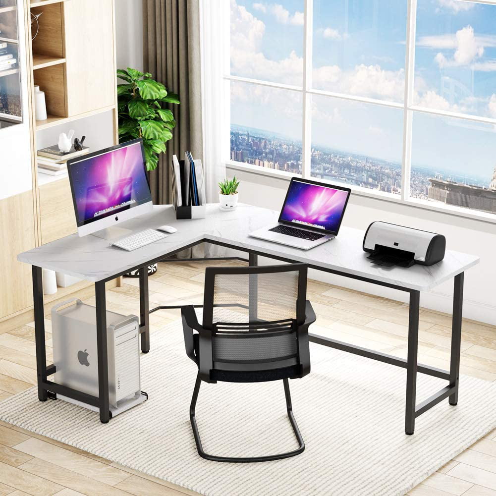 Modern L Shaped Corner Computer Desk PC Laptop Study Table Workstation Home 