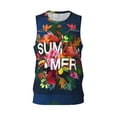 thumbnail image 2 of Easygdp Summer Birds and Flowers Men's Mesh Basketball Jersey Quick Drying Sleeveless Shirts Fitted Muscle Tank Tops Sport Round Neck T-Shirt - X-Large, 2 of 9