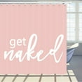 thumbnail image 2 of Get Naked Shower Curtain, Funny White Quote Words Pink Background, Polyester Fabric Bath Curtains with Hooks 69W X 70L Inches, 2 of 2