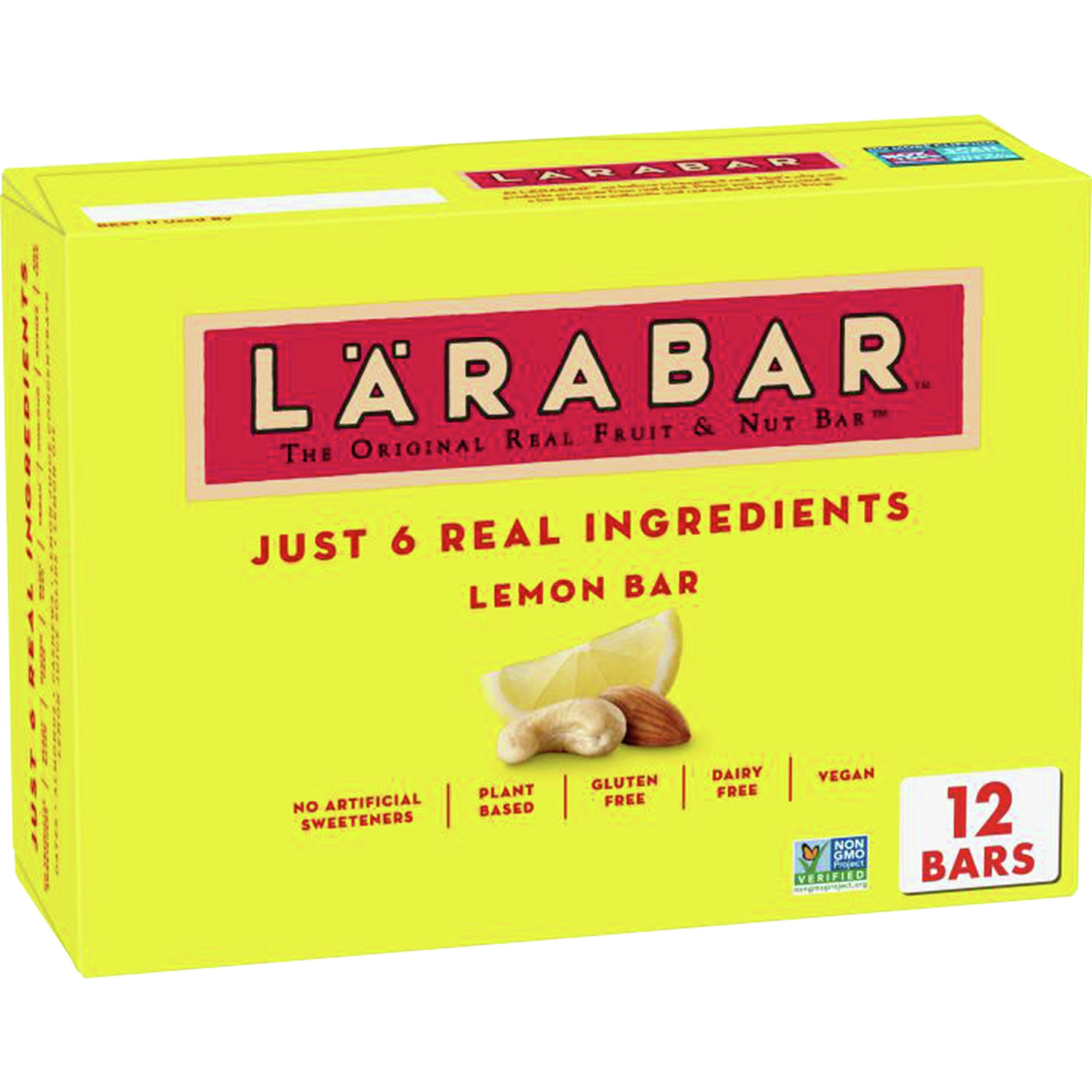 Larabar Lemon Bar, Gluten Free Vegan Fruit & Nut Bars, 1.6 oz bars, 12 ct