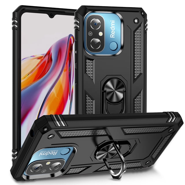 Funda de teléfono para Xiaomi Redmi 12C de Uso Rudo Shockproof + Cristal 9D