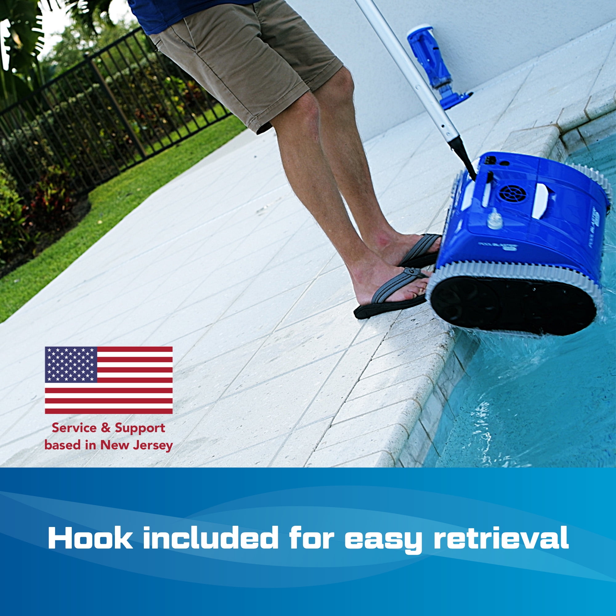 POOL BLASTER CX-300 Cordless Robotic Pool Vacuum Cleaner Pool Robot for Smaller Inground & Above Ground Pools,  Wall Climbing