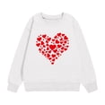 thumbnail image 4 of Milgrthf Chandail de la Saint-Valentin pour Femmes Décontracté à Imprimé Cœur Graphique à Manches Longues Coupe Ample Chandail Blouse Hauts Chandail à Col Rond Blanc 4 Ans, 4 of 4