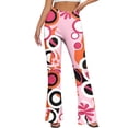 thumbnail image 4 of Abomasnow Women's High Waist Flare Pants Tummy Control Floral Print Bell Bottom High Stretch Yoga Pants for Workout Athletic Gym, 4 of 9