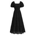 thumbnail image 1 of Vestido de verano PRETTYGARDEN 2025 con ojales y cuello cuadrado y manga abullonada, 1 of 9