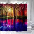 thumbnail image 2 of Bathroom Equipped with 3D Colorful Fantasy Forest Decorative Shower Curtain, Fabric Shower Curtains with 12 Shower Curtain Hooks, Bathtub Curtains, 72x72 Inch Waterproof Shower Curtain, 2 of 6
